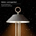 SIGOR Lampe de table à accu NUDIDEROT avec crochet, CCT Switch, avec variateur tactile IP54, cuivre gradable