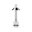 battery table lamp NUDIDEROT with hook, CCT Switch, with touch dimmer IP54, chrome dimmable