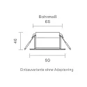 recessed luminaire ARGENT swivelling IP54, white dimmable 8W 580lm 3000K 36° 36° CRI 90