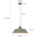 Mexlite pendant luminaire NOVÉ half round E27 IP20, green dimmable
