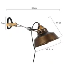 Mexlite wall luminaire NOVE 1 flame E27 IP20, bronze dimmable