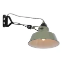 wall luminaire NOVÉ rotatable, tiltable E27 IP20, green, black dimmable