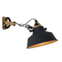 Lampe à pince NOVÉ avec interrupteur, avec prise de courant, réglable E27 IP20, noir mat 