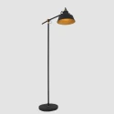 Mexlite Lampadaire NOVÉ avec interrupteur, avec prise de courant, réglable E27 IP20, noir mat 