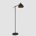 Mexlite Lampadaire NOVÉ avec interrupteur, avec prise de courant, réglable E27 IP20, noir mat 