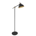 Mexlite Lampadaire NOVÉ avec interrupteur, avec prise de courant, réglable E27 IP20, noir mat 
