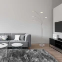 Lampadaire SYNNA 5 flammes, rotatif, avec bras flexible, direct / indirect, avec variateur à cordon IP20