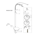 Lampadaire SYNNA 5 flammes, rotatif, avec bras flexible, direct / indirect, avec variateur à cordon IP20