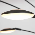 Mexlite Lampadaire SYNNA 5 flammes, rotatif, avec bras flexible, direct / indirect, avec variateur à cordon IP20, noir mat gradable