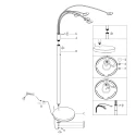 Mexlite Lampadaire SYNNA 5 flammes, rotatif, avec bras flexible, direct / indirect, avec variateur à cordon IP20, noir mat gradable