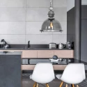 Steinhauer Steinhauer Pendant luminaire BIKKEL, 1 flame, glass, grey