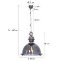 Steinhauer Steinhauer Pendant luminaire BIKKEL, 1 flame, glass, grey