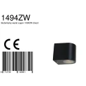 Steinhauer Luminaire mural d’extérieur LOGAN Bas, à 1 flamme, rond GU10 IP44, noir mat 