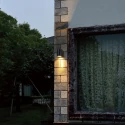 Steinhauer Luminaire mural d’extérieur LOGAN Bas, à 1 flamme, rond GU10 IP44, noir mat 