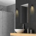 Steinhauer Luminaire mural d’extérieur LOGAN Bas, à 1 flamme, rond GU10 IP44, noir mat 