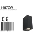 Steinhauer Steinhauer Outdoor wall luminaire LOGAN, 2 flames, GU10, round, black