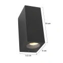 Steinhauer Steinhauer Outdoor wall luminaire LOGAN, 2 flames, GU10, round, black