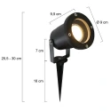 Steinhauer Lampe à piquet de terre NOVA à 1 flamme, avec prise de courant, réglable GU10 IP54, noir mat gradable