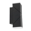 Steinhauer Outdoor wall luminaire JACK, 2 flames, LED, square, black