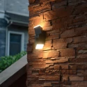 Steinhauer Steinhauer Outdoor wall luminaire JACK, 2 flames, LED, square, black