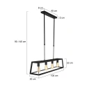 Mexlite Mexlite Pendant luminaire BUCKLEY, 4 flames, black