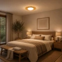 anne light & home Luminaire de plafond AURA rond IP20, beige, couleur naturelle gradable