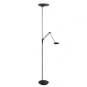 Steinhauer Plafonnier  ZODIAC avec bras articulé, avec spot LED, direct / indirect, avec variateur tactile IP20, noir mat gradable