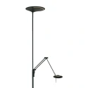 Steinhauer Plafonnier  ZODIAC avec bras articulé, avec spot LED, direct / indirect, avec variateur tactile IP20, noir mat gradable