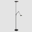 Steinhauer Plafonnier  ZODIAC avec bras articulé, avec spot LED, direct / indirect, avec variateur tactile IP20, noir mat gradable