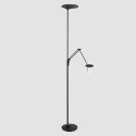 Steinhauer Plafonnier  ZODIAC avec bras articulé, avec spot LED, direct / indirect, avec variateur tactile IP20, noir mat gradable