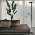 Steinhauer Plafonnier  ZODIAC avec bras articulé, avec spot LED, direct / indirect, avec variateur tactile IP20, noir mat gradable