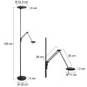 Steinhauer Plafonnier  ZODIAC avec bras articulé, avec spot LED, direct / indirect, avec variateur tactile IP20, noir mat gradable