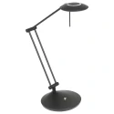 Steinhauer Lampe de table ZODIAC avec bras articulé, direct / indirect, avec variateur tactile IP20, noir mat gradable