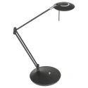 Steinhauer Lampe de table ZODIAC avec bras articulé, direct / indirect, avec variateur tactile IP20, noir mat gradable