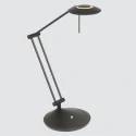 Steinhauer Lampe de table ZODIAC avec bras articulé, direct / indirect, avec variateur tactile IP20, noir mat gradable