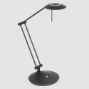 Steinhauer Lampe de table ZODIAC avec bras articulé, direct / indirect, avec variateur tactile IP20, noir mat gradable