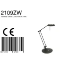 Steinhauer Lampe de table ZODIAC avec bras articulé, direct / indirect, avec variateur tactile IP20, noir mat gradable