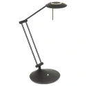 Steinhauer Lampe de table ZODIAC avec bras articulé, direct / indirect, avec variateur tactile IP20, noir mat gradable