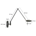 Steinhauer Luminaire mural ZODIAC avec bras articulé, avec prise de courant, direct / indirect, avec variateur tactile IP20