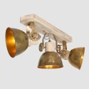 Mexlite Luminaire de plafond GEARWOOD 3 flammes, réglable E27 IP20, bronze, antique gradable