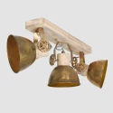 Mexlite Luminaire de plafond GEARWOOD 3 flammes, réglable E27 IP20, bronze, antique gradable