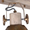 Mexlite Luminaire de plafond GEARWOOD 3 flammes, réglable E27 IP20, bronze, antique gradable