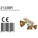 Mexlite Luminaire de plafond GEARWOOD 3 flammes, réglable E27 IP20, bronze, antique gradable