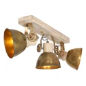 Mexlite Luminaire de plafond GEARWOOD 3 flammes, réglable E27 IP20, bronze, antique gradable