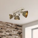 Mexlite Luminaire de plafond GEARWOOD 3 flammes, réglable E27 IP20, bronze, antique gradable