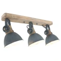 Mexlite Luminaire de plafond GEARWOOD 3 flammes, réglable E27 IP20, gris, mat gradable