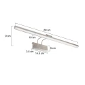 Steinhauer Luminaire mural LITHO 60 langue, CCT Switch, avec prise de courant, inclinable, avec variateur tactile IP20