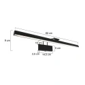 Steinhauer Wall luminaire LITHO LED, 1 flame, 60cm, bronze