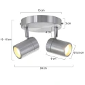 Mexlite Mexlite Spot, 2 flames. GU10, IP44, steel