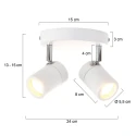 Mexlite Mexlite Spot, 2 flames. GU10, IP44, white